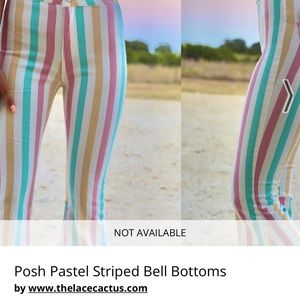ISO Pastel Striped Flare Bell Bottom Jeans